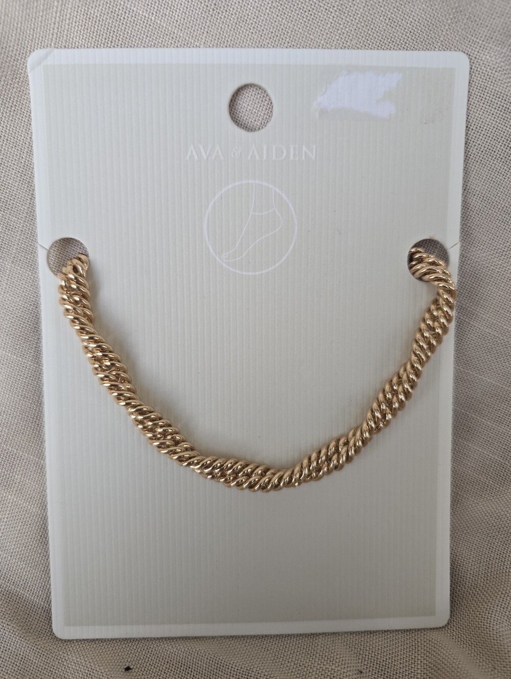 Ava & Aiden Gold Twisted Rope Chain Anklet